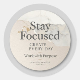 Pegatina Redonda Minimalist Inspirational Sticker | Modern Office A