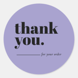 Pegatina Redonda Minimalist Lilac Business Customer Thank You