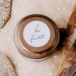 Pegatina Redonda Minimalist Modern & Whimsical Her Favorite