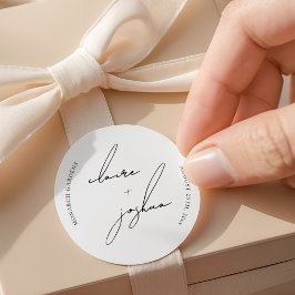 Pegatina Redonda Minimalist Modern & Whimsical Script