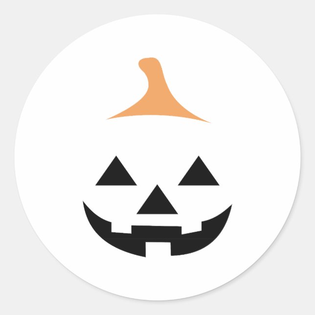 Pegatina Redonda Minimalist Scary Pumpkin (Anverso)