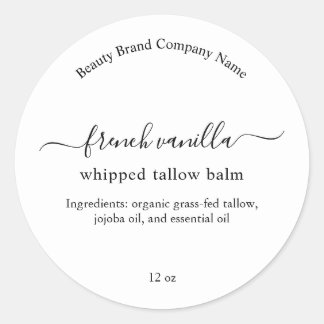 Pegatina Redonda Minimalist Simple Cosmetic Body Product Label