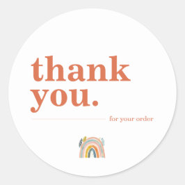 Pegatina Redonda Minimalist Terracota Business Customer Thank You
