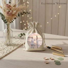 Pegatina Redonda Minimalist Typography Wedding Photo Round