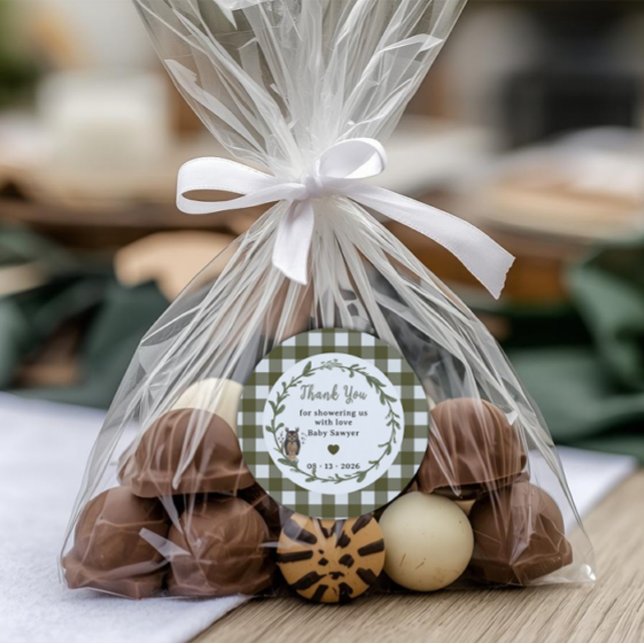 Pegatina Redonda Minimalist woodland baby shower Favor sticker (Subido por el creador)