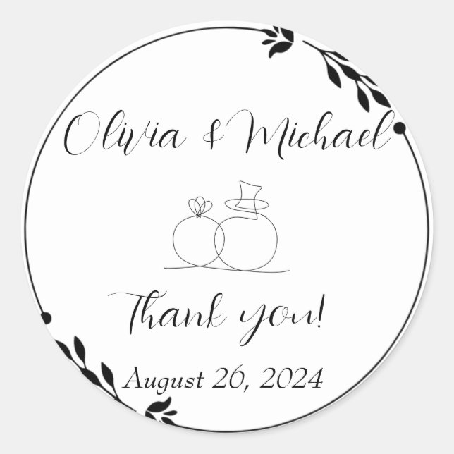 Pegatina Redonda Minimalista (Anverso)