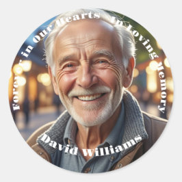 Pegatina Redonda Minimalista 1 Celebración especial de la vida con 