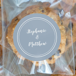 Pegatina Redonda Minimalista Boda azul turquesa novia Groom Favor