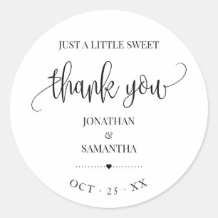 Pegatina Redonda Minimalista boda moderno gracias favor