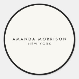 Pegatina Redonda Minimalista Boutique Black/Ivory