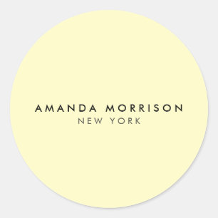 Pegatina Redonda Minimalista Boutique Yellow