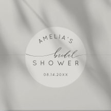 Minimalista Ducha de Novia Gris Suave