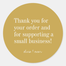 Pegatina Redonda Minimalista Moderno Editable amarillo Gracias