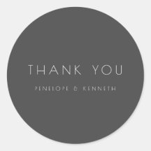 Minimalista moderno negro simple Boda gracias