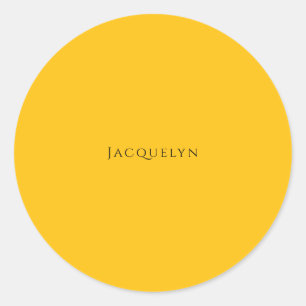 Pegatina Redonda Minimalista Naranja Amarillo Plano Elegante Modern