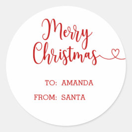 Pegatina Redonda Minimalista Navidad