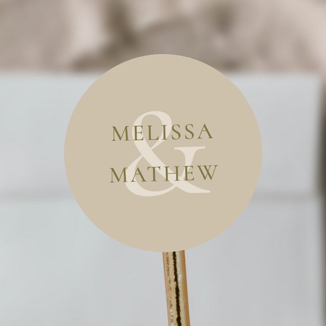 Pegatina Redonda Minimalista oriental elegante (Elegant Oriental Minimalist Classic Round Sticker)