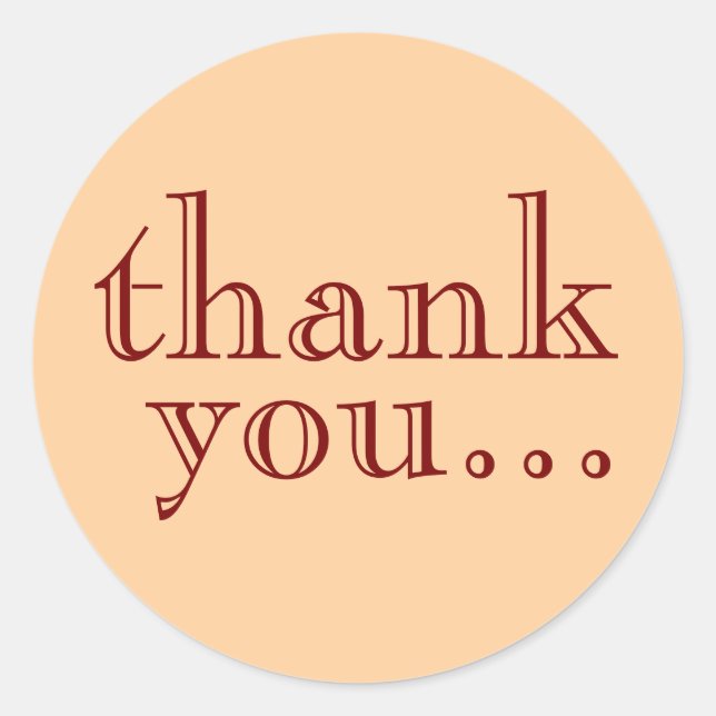 Pegatina Redonda Minimalista simple gracias cliente comercial (Anverso)