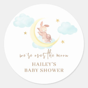 Pegatina Redonda Minimalista sobre el Baby Shower de la nube de con