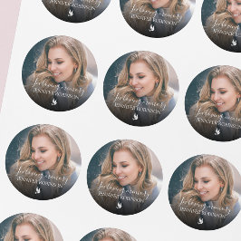 Pegatina Redonda Minimalistic In Loving Memory Photo