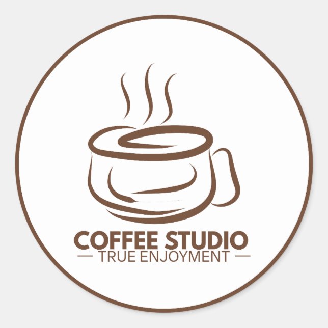 Pegatina Redonda Mínimo | exprésate | amante del café (Anverso)