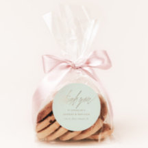 Mínimo Sage Green y Faux Gold Wedding Favor