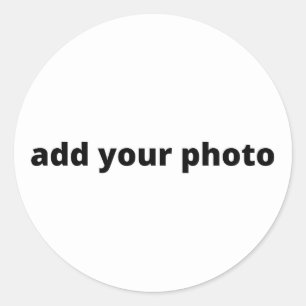 Pegatina Redonda MÍNIMO SENCILLO añada su personalizado fotográfico