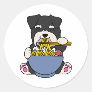 Pegatina Redonda Ministra Schnauzer Rahmen