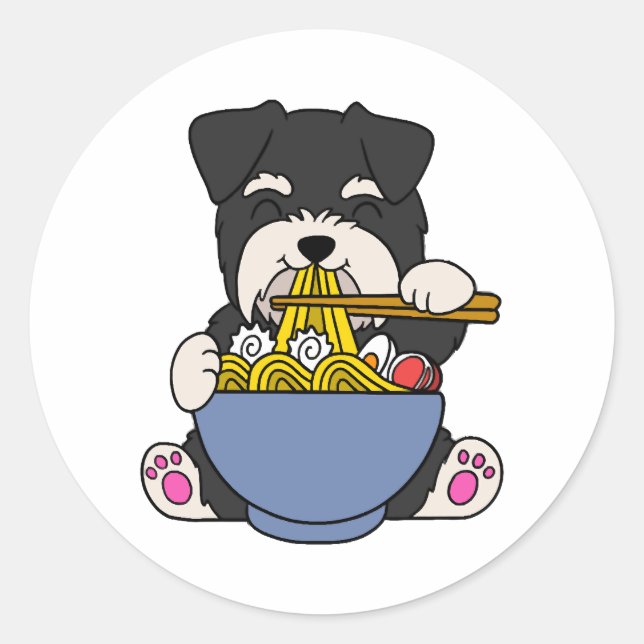 Pegatina Redonda Ministra Schnauzer Rahmen (Anverso)