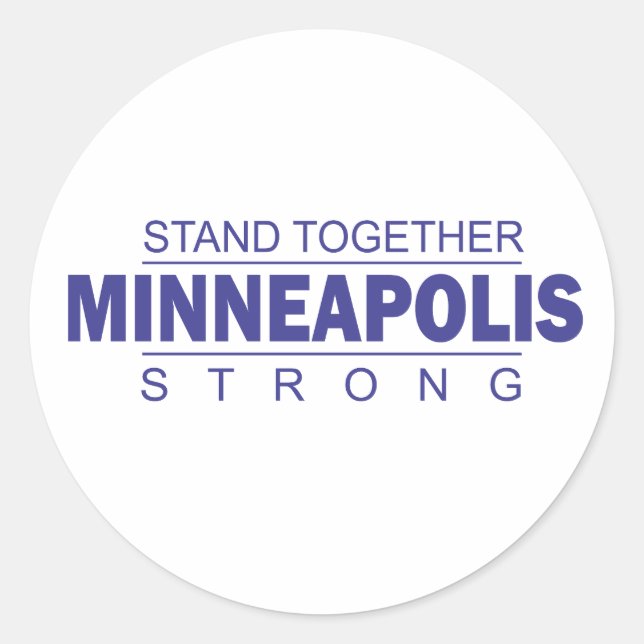 Pegatina Redonda Minneapolis unido (Anverso)