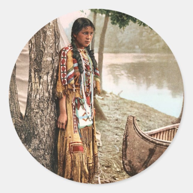 Pegatina Redonda Minnehaha 1897 (Anverso)