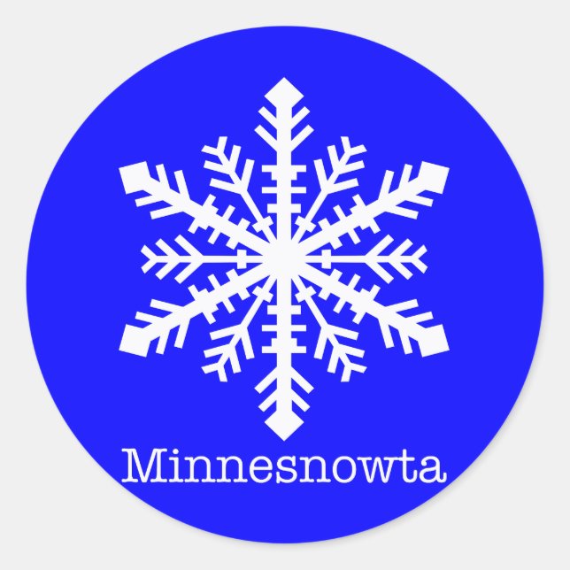 Pegatina Redonda Minnesnowta Snowflake (Anverso)