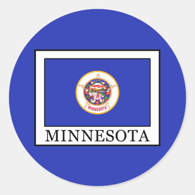 Pegatina Redonda Minnesota (Anverso)