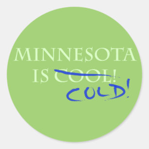 Pegatina Redonda Minnesota es Guay - ¡y Frío!