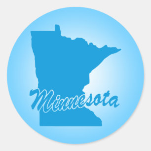 Pegatina Redonda Minnesota estatal