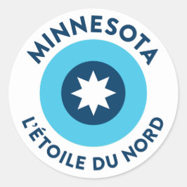 Pegatina Redonda Minnesota - L'Étoile Du Nord