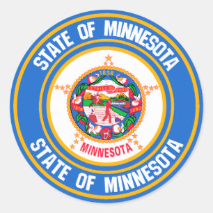 Pegatina Redonda Minnesota Round Emblem