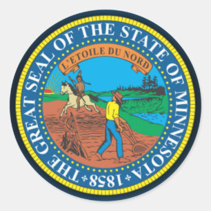 Pegatina Redonda Minnesota Seal