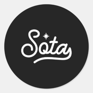Pegatina Redonda Minnesota Sota Script North Star Estado