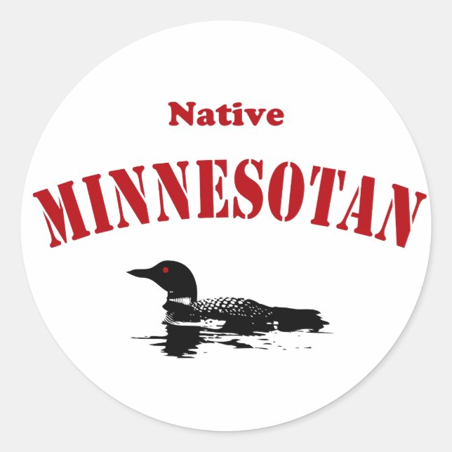 Pegatina Redonda Minnesotan nativo (Anverso)