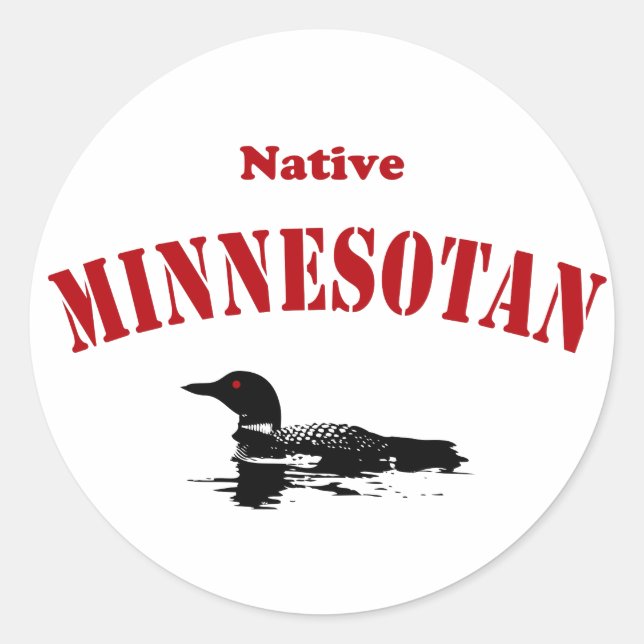 Pegatina Redonda Minnesotan nativo (Anverso)