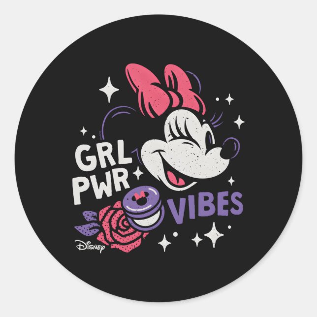 Pegatina Redonda Minnie Power S (Anverso)