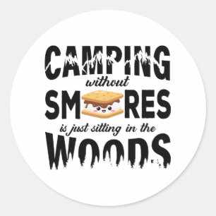 Pegatina Redonda Minores Camping Tomas Campfire al aire libre