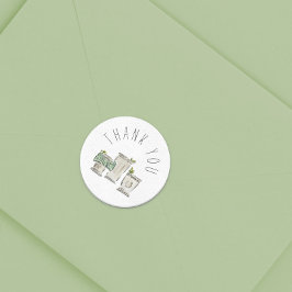 Pegatina Redonda Mint Julep Gracias