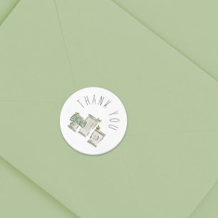 Pegatina Redonda Mint Julep Gracias