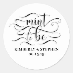 Pegatina Redonda Mint To Be Boda