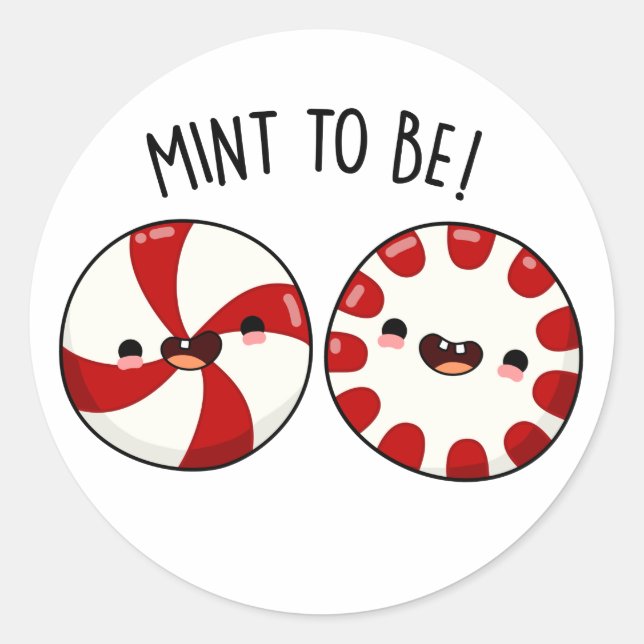 Pegatina Redonda Mint To Be Funny Sweet Candy Pun (Anverso)