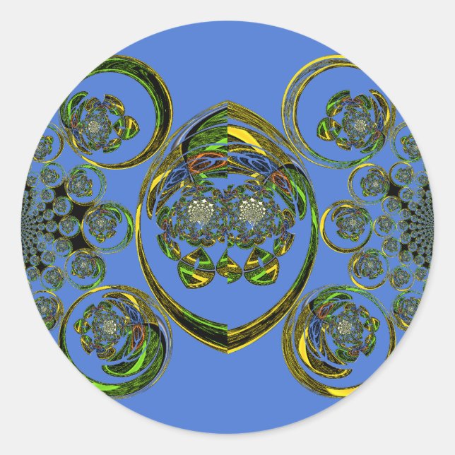 Pegatina Redonda Mira mis curvas azules (Anverso)