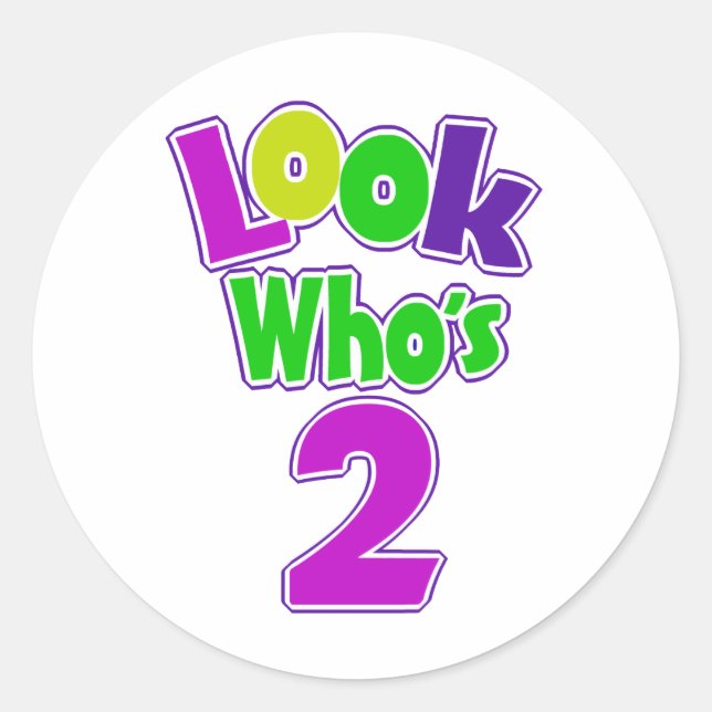 Pegatina Redonda Mira quién es 2 (Anverso)