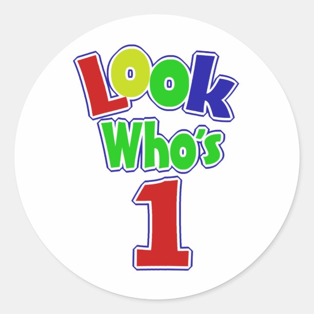 Pegatina Redonda Mira quién es uno (Anverso)